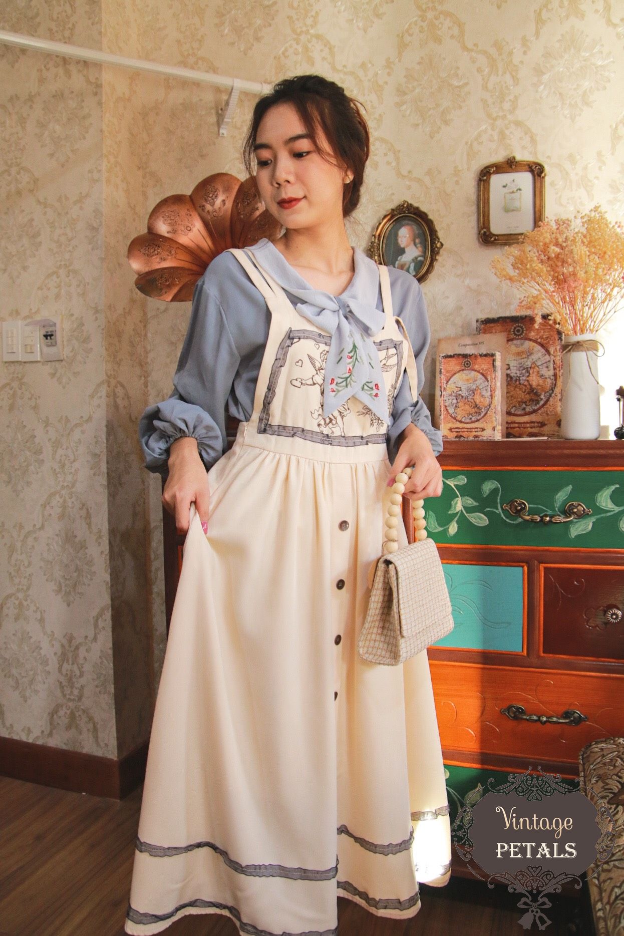 Set váy yếm kẻ vintage siêu xinh, ảnh thật shop chụp - Quần yếm |  ThờiTrangNữ.vn